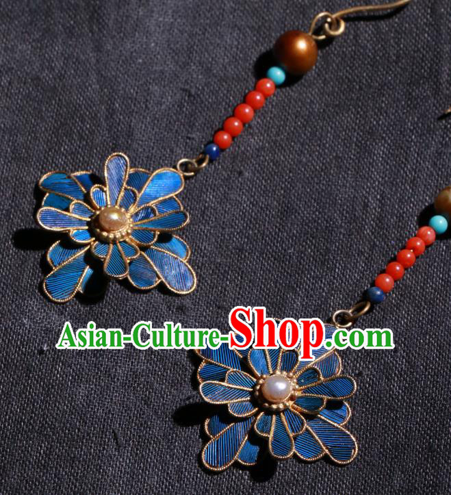 Chinese Classical Cheongsam Earrings Jewelry Ancient Qing Dynasty Court Ear Accessories Chinese Classical Cheongsam Earrings Jewelry Ancient Qing Dynasty Court Ear Accessories