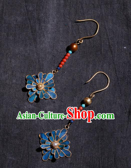 Chinese Classical Cheongsam Earrings Jewelry Ancient Qing Dynasty Court Ear Accessories Chinese Classical Cheongsam Earrings Jewelry Ancient Qing Dynasty Court Ear Accessories