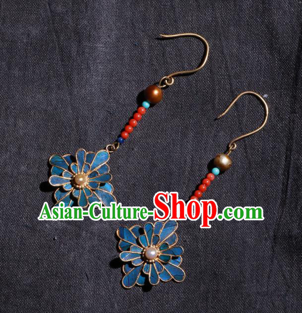 Chinese Classical Cheongsam Earrings Jewelry Ancient Qing Dynasty Court Ear Accessories Chinese Classical Cheongsam Earrings Jewelry Ancient Qing Dynasty Court Ear Accessories