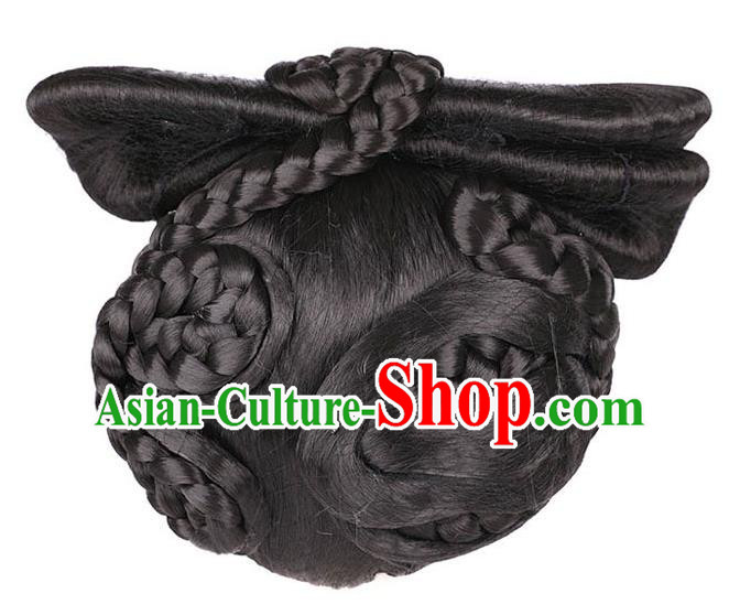 Handmade Chinese Traditional Tang Dynasty Queen Wigs Chignon Ancient Empress Wig Sheath Headwear Handmade Chinese Traditional Tang Dynasty Queen Wigs Chignon Ancient Empress Wig Sheath Headwear