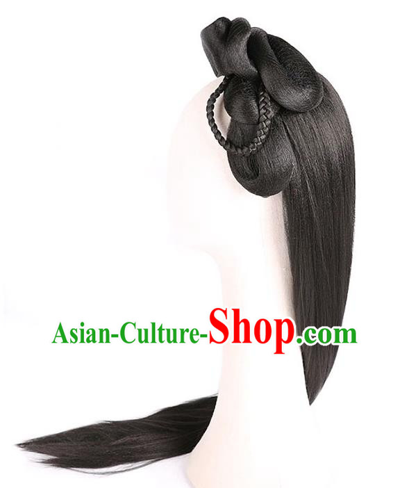 Handmade Chinese Ancient Young Beauty Wig Sheath Headwear Traditional Ming Dynasty Princess Wigs Chignon Handmade Chinese Ancient Young Beauty Wig Sheath Headwear Traditional Ming Dynasty Princess Wigs Chignon