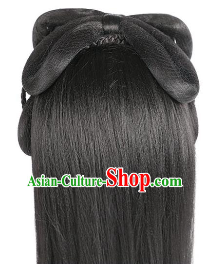 Handmade Chinese Ancient Young Beauty Wig Sheath Headwear Traditional Ming Dynasty Princess Wigs Chignon Handmade Chinese Ancient Young Beauty Wig Sheath Headwear Traditional Ming Dynasty Princess Wigs Chignon
