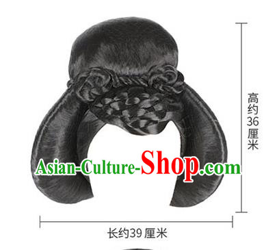 Handmade Chinese Ancient Court Maid Wig Sheath Traditional Tang Dynasty Beauty Wigs Chignon Headpiece Handmade Chinese Ancient Court Maid Wig Sheath Traditional Tang Dynasty Beauty Wigs Chignon Headpiece