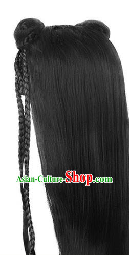 Handmade Chinese Ancient Young Lady Wig Sheath Traditional Song Dynasty Female Wigs Chignon Handmade Chinese Ancient Young Lady Wig Sheath Traditional Song Dynasty Female Wigs Chignon