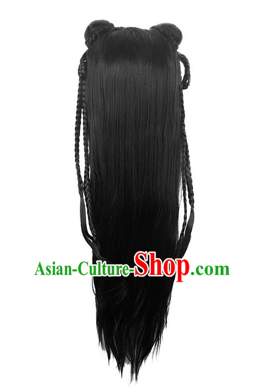 Handmade Chinese Ancient Young Lady Wig Sheath Traditional Song Dynasty Female Wigs Chignon Handmade Chinese Ancient Young Lady Wig Sheath Traditional Song Dynasty Female Wigs Chignon