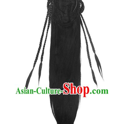 Handmade Chinese Ancient Young Lady Wig Sheath Traditional Song Dynasty Female Wigs Chignon