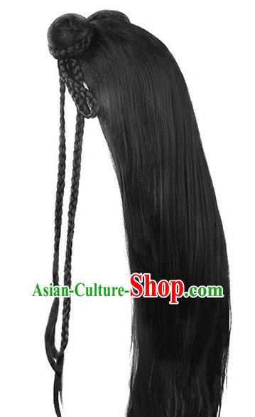 Handmade Chinese Ancient Young Lady Wig Sheath Traditional Song Dynasty Female Wigs Chignon Handmade Chinese Ancient Young Lady Wig Sheath Traditional Song Dynasty Female Wigs Chignon