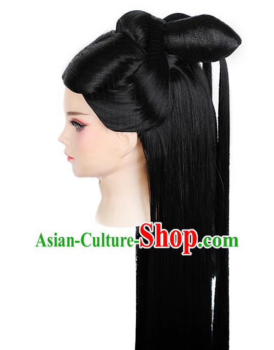 Chinese Ancient Goddess Bai Fengjiu Wig Sheath Traditional Antiquity Fairy Princess Wigs Chignon Chinese Ancient Goddess Bai Fengjiu Wig Sheath Traditional Antiquity Fairy Princess Wigs Chignon