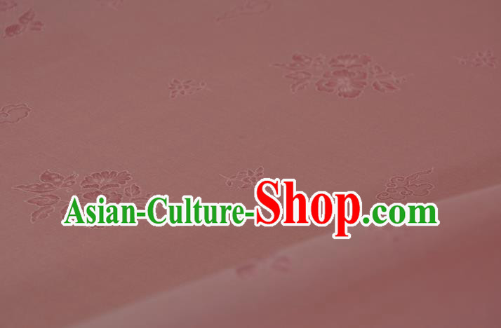 Chinese Jacquard Peony Pink Silk Material Traditional Hanfu Silk Fabric Chinese Jacquard Peony Pink Silk Material Traditional Hanfu Silk Fabric