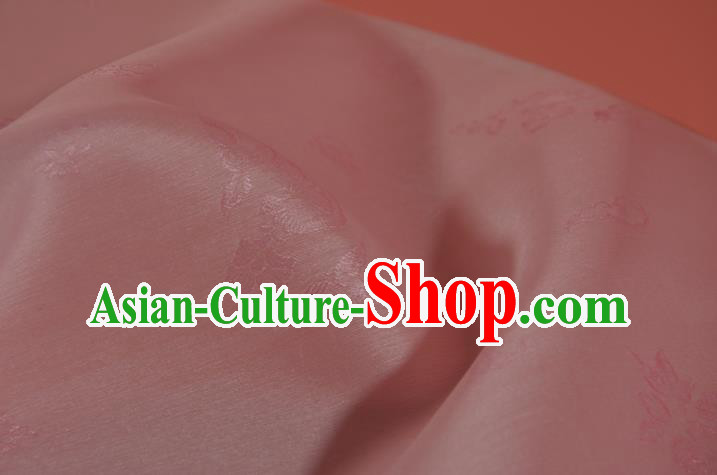 Chinese Jacquard Peony Pink Silk Material Traditional Hanfu Silk Fabric Chinese Jacquard Peony Pink Silk Material Traditional Hanfu Silk Fabric