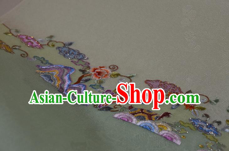Chinese Jacquard Daisy Pattern Silk Material Traditional Hanfu Dress Embroidered Light Blue Silk Fabric Chinese Jacquard Daisy Pattern Silk Material Traditional Hanfu Dress Embroidered Light Blue Silk Fabric
