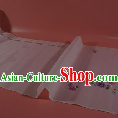 Chinese Traditional Hanfu Dress Light Pink Silk Fabric Classical Embroidered Flowers Silk Material