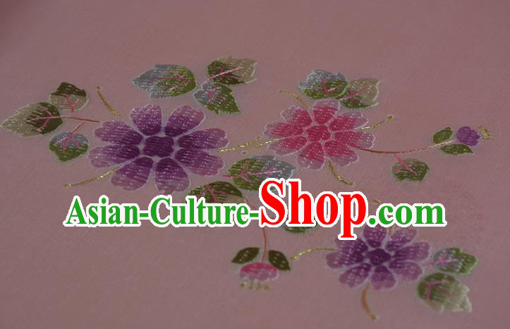 Chinese Traditional Hanfu Dress Light Pink Silk Fabric Classical Embroidered Flowers Silk Material Chinese Traditional Hanfu Dress Light Pink Silk Fabric Classical Embroidered Flowers Silk Material