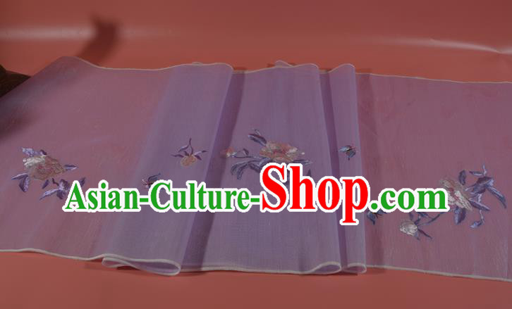 Chinese Classical Light Pink Silk Fabric Traditional Hanfu Embroidered Peony Silk Material Chinese Classical Light Pink Silk Fabric Traditional Hanfu Embroidered Peony Silk Material