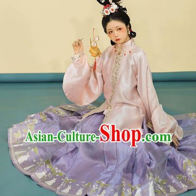 China Traditional Ming Dynasty Hanfu Dress Clothing Ancient Young Beauty Historical Costume
