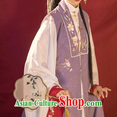China Traditional Embroidered Hanfu Clothing Ancient Ming Dynasty Royal Princess Historical Costumes Full Set