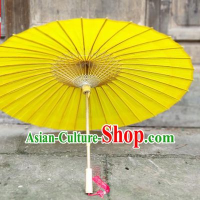 Traditional China Yellow Oil Paper Umbrella Handmade Umbrellas Artware Umbrella