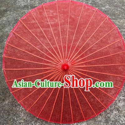 Chinese Wedding Parasol Traditional Hanfu Red Silk Umbrella Classical Dance Umbrella