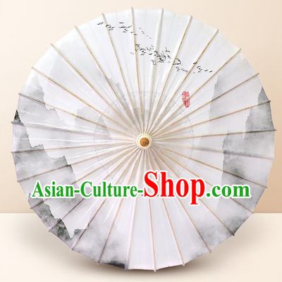 Traditional China Ink Painting Landscape Oil Paper Umbrella Handmade Umbrellas Artware Paper Umbrella