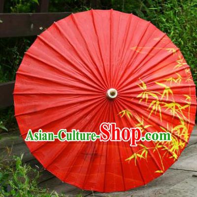 Traditional China Printing Bamboo Oil Paper Umbrella Handmade Umbrellas Artware Bride Red Wedding Umbrella