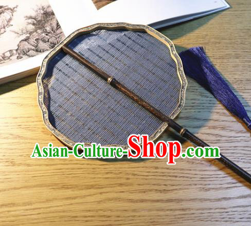 Handmade China Ancient Princess Palace Fan Traditional Court Fan Classical Dance Navy Silk Fan Handmade China Ancient Princess Palace Fan Traditional Court Fan Classical Dance Navy Silk Fan