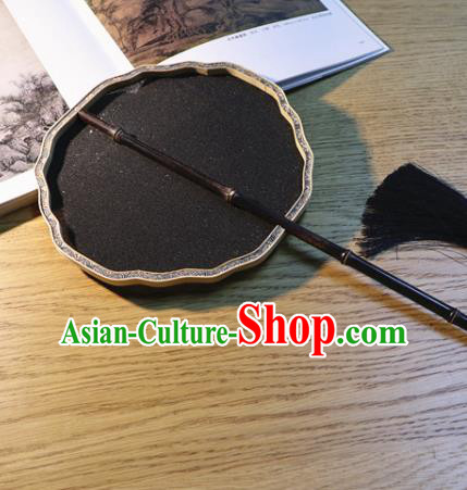 Handmade China Black Silk Fan Traditional Court Dance Fan Classical Palace Fan Princess Fans Handmade China Black Silk Fan Traditional Court Dance Fan Classical Palace Fan Princess Fans