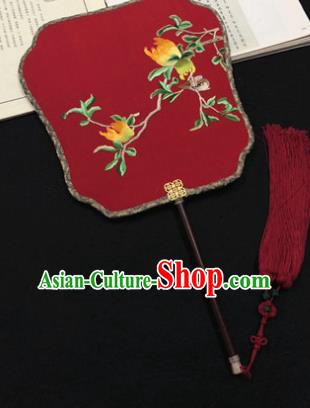 Handmade China Embroidered Silk Fan Wedding Fan Traditional Hanfu Fans Classical Red Palace Fan Handmade China Embroidered Silk Fan Wedding Fan Traditional Hanfu Fans Classical Red Palace Fan