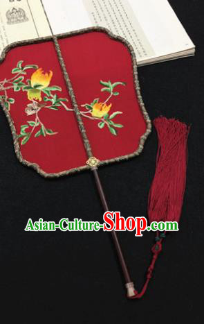 Handmade China Embroidered Silk Fan Wedding Fan Traditional Hanfu Fans Classical Red Palace Fan Handmade China Embroidered Silk Fan Wedding Fan Traditional Hanfu Fans Classical Red Palace Fan
