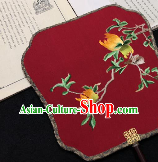 Handmade China Embroidered Silk Fan Wedding Fan Traditional Hanfu Fans Classical Red Palace Fan Handmade China Embroidered Silk Fan Wedding Fan Traditional Hanfu Fans Classical Red Palace Fan