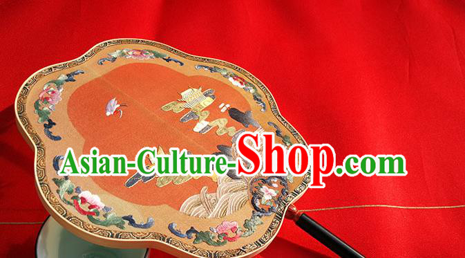 China Handmade Red Silk Fans Classical Palace Fan Traditional Embroidered Fan Wedding Fan China Handmade Red Silk Fans Classical Palace Fan Traditional Embroidered Fan Wedding Fan