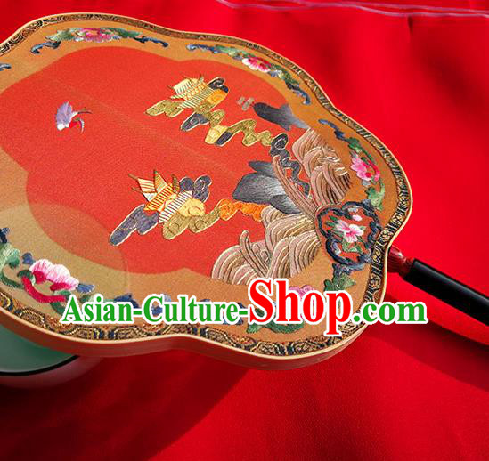 China Handmade Red Silk Fans Classical Palace Fan Traditional Embroidered Fan Wedding Fan China Handmade Red Silk Fans Classical Palace Fan Traditional Embroidered Fan Wedding Fan