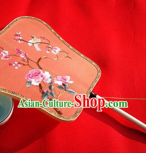 China Classical Palace Fan Traditional Embroidered Peony Fan Wedding Fan Handmade Red Silk Fans China Classical Palace Fan Traditional Embroidered Peony Fan Wedding Fan Handmade Red Silk Fans