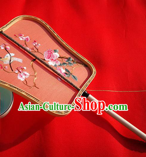 China Classical Palace Fan Traditional Embroidered Peony Fan Wedding Fan Handmade Red Silk Fans China Classical Palace Fan Traditional Embroidered Peony Fan Wedding Fan Handmade Red Silk Fans