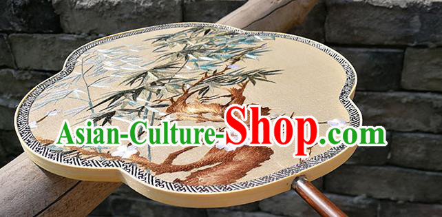 China Traditional Embroidered Plum Bamboo Fan Handmade Silk Fans Classical Palace Fan China Traditional Embroidered Plum Bamboo Fan Handmade Silk Fans Classical Palace Fan