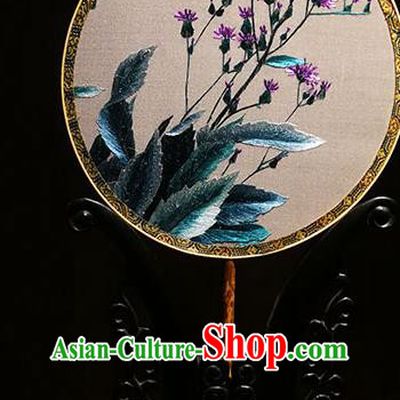 China Traditional Embroidered Circular Fan Classical Dance Palace Fan Handmade Hanfu Silk Fans