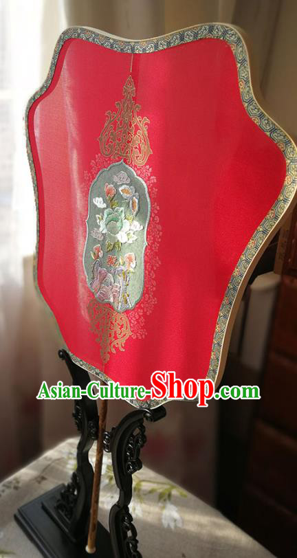 China Wedding Fan Traditional Hanfu Embroidered Fan Classical Palace Fan Handmade Red Silk Fan China Wedding Fan Traditional Hanfu Embroidered Fan Classical Palace Fan Handmade Red Silk Fan