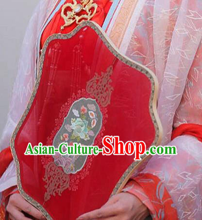 China Wedding Fan Traditional Hanfu Embroidered Fan Classical Palace Fan Handmade Red Silk Fan China Wedding Fan Traditional Hanfu Embroidered Fan Classical Palace Fan Handmade Red Silk Fan