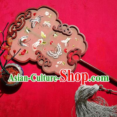 Handmade China Silk Fan Embroidered Butterfly Fan Classical Palace Fan Traditional Ming Dynasty Hanfu Fans