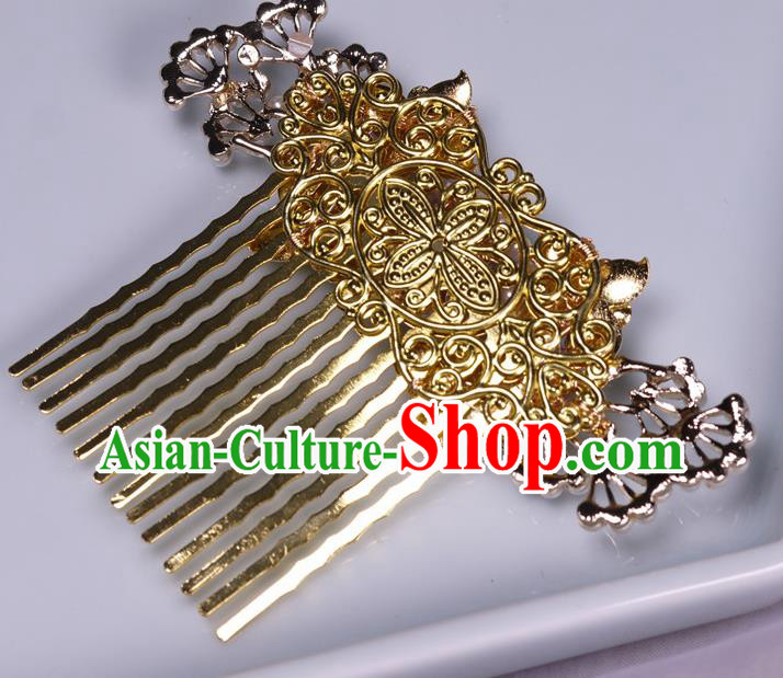 China Tang Dynasty Amethyst Hair Comb Ancient Palace Princess Golden Hairpin China Tang Dynasty Amethyst Hair Comb Ancient Palace Princess Golden Hairpin