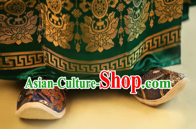 Chinese Handmade Navy Brocade Shoes Traditional Hanfu Shoes Ming Dynasty Noble Prince Shoes Chinese Handmade Navy Brocade Shoes Traditional Hanfu Shoes Ming Dynasty Noble Prince Shoes