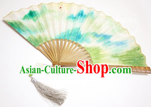 China Handmade Paper Accordion Traditional Folding Fan Classical Landscape Painting Fan China Handmade Paper Accordion Traditional Folding Fan Classical Landscape Painting Fan