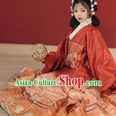 China Ming Dynasty Court Lady Hanfu Clothing Ancient Princess Historical Costumes Full Set