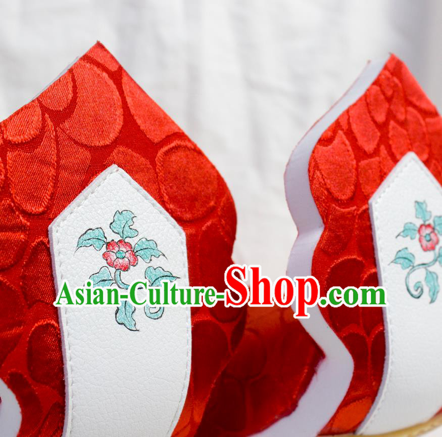 China Hanfu Wedding Shoes Traditional Tang Dynasty Princess Shoes Classical Red Brocade Shoes China Hanfu Wedding Shoes Traditional Tang Dynasty Princess Shoes Classical Red Brocade Shoes