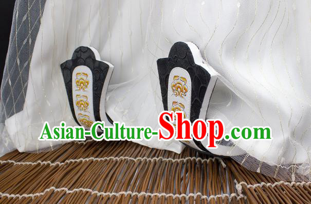 China Handmade Black Cloth Shoes Traditional Tang Dynasty Princess Shoes Classical Wedding Shoes China Handmade Black Cloth Shoes Traditional Tang Dynasty Princess Shoes Classical Wedding Shoes