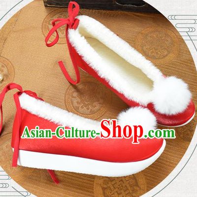 China Wedding Venonat Shoes Traditional Hanfu Shoes National Red Cloth Shoes
