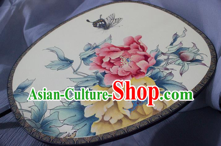 China Handmade Painting Peony Silk Fan Traditional Palace Fan Princess Fan China Handmade Painting Peony Silk Fan Traditional Palace Fan Princess Fan
