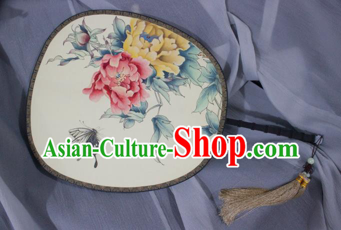 China Handmade Painting Peony Silk Fan Traditional Palace Fan Princess Fan China Handmade Painting Peony Silk Fan Traditional Palace Fan Princess Fan