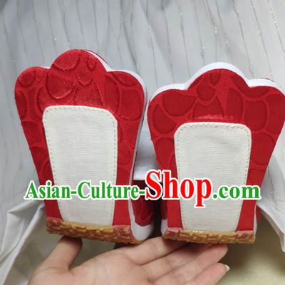 China Handmade Wedding Shoes Classical Red Brocade Shoes Traditional Tang Dynasty Princess Shoes