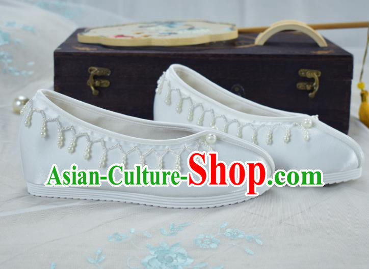 China National Women Shoes Traditional Hanfu Shoes Light Blue Satin Shoes China National Women Shoes Traditional Hanfu Shoes Light Blue Satin Shoes