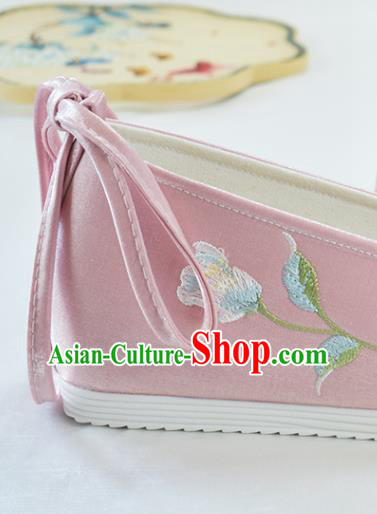China National Pink Cloth Shoes Traditional Women Hanfu Shoes Embroidered Peony Shoes China National Pink Cloth Shoes Traditional Women Hanfu Shoes Embroidered Peony Shoes